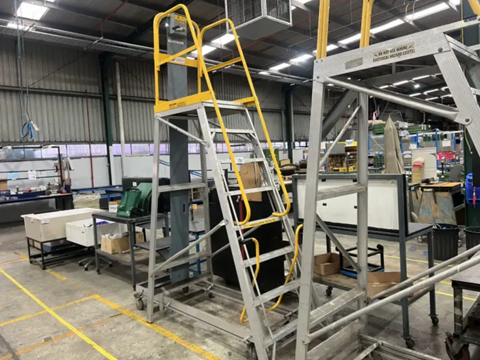 View a warehouse ladder available via auction.