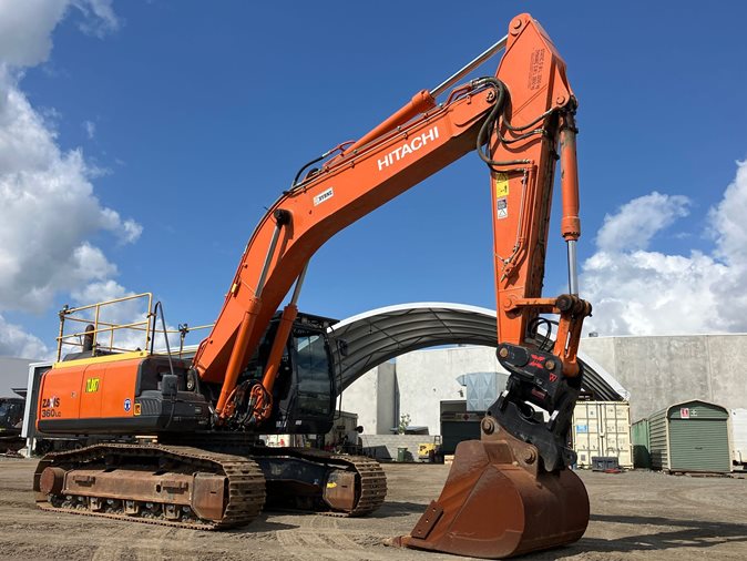 View orange 2021 Hitachi ZX360LC-5B excavator available via auction.