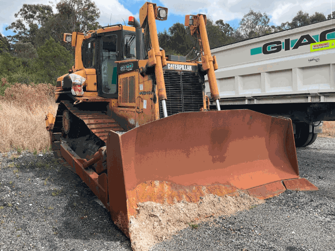 Yellow Caterpillar D7R Dozer (Steel Track) via auction.